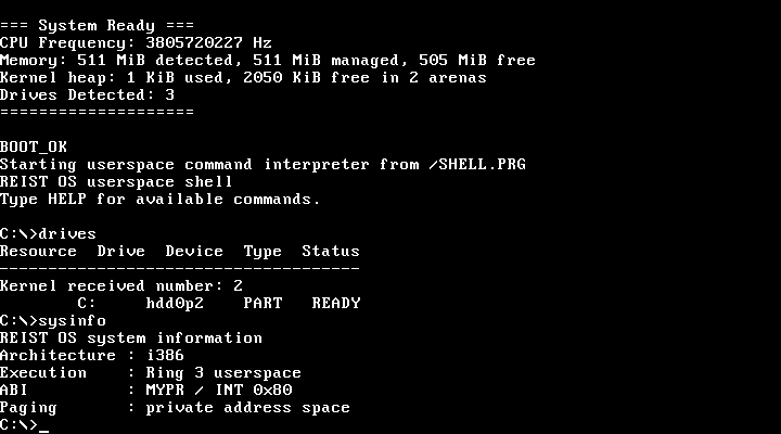 REIST-OS system information command